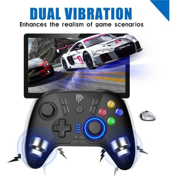 Wireless Gaming Controller, Dual Vibrate Plug and Play Gamepad Joystick - Picture 3 of 5